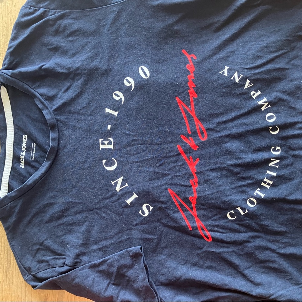 Jack & Jones Blue and Red Short Sleeve Tee